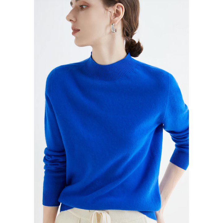 Veelzijdige dames kasjmier trui Evelina. Elegante gebreide trui voor diverse winterlooks, warm en zacht.