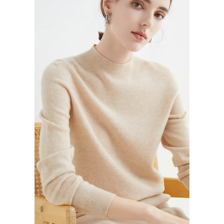 Evelina: luxe kasjmier trui voor dames. Zachte, warme en elegante gebreide wintermode, zeer comfortabel.