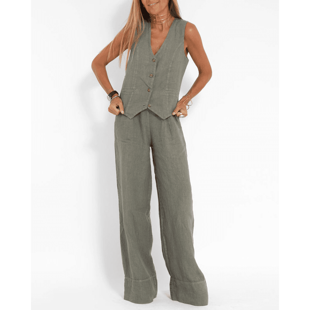 Elegant damespak set voor dames, veelzijdig en stijlvol. Perfect voor zakelijke meetings of een casual look.