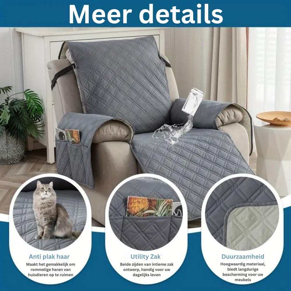 Strakke, elastische relaxfauteuilhoes Casa van polyester-spandex. Biedt waterafstotende en anti-vlek bescherming.
