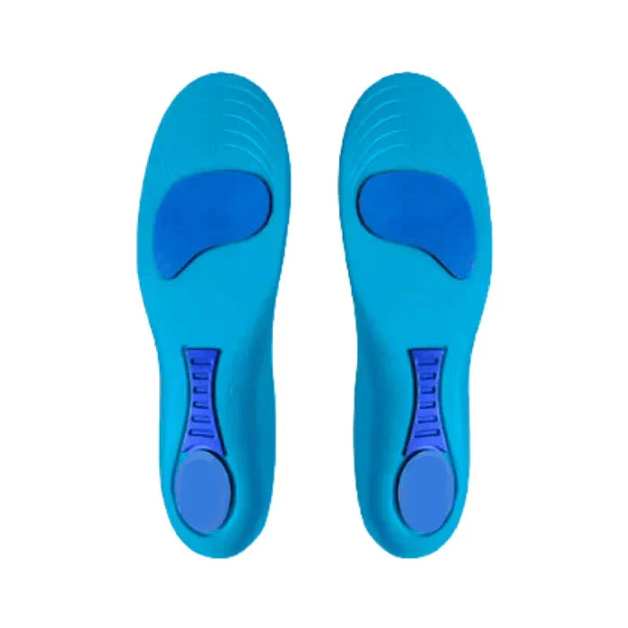Anatomisch gevormde StepRelief steunzolen met voetboogondersteuning, ideaal voor fasciitis plantaris en platvoeten.