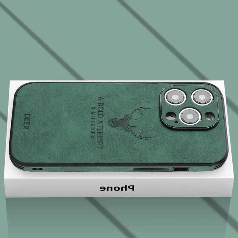 Exclusief leren iPhone hoesje, robuust, schokabsorberend en met een luxe afwerking.