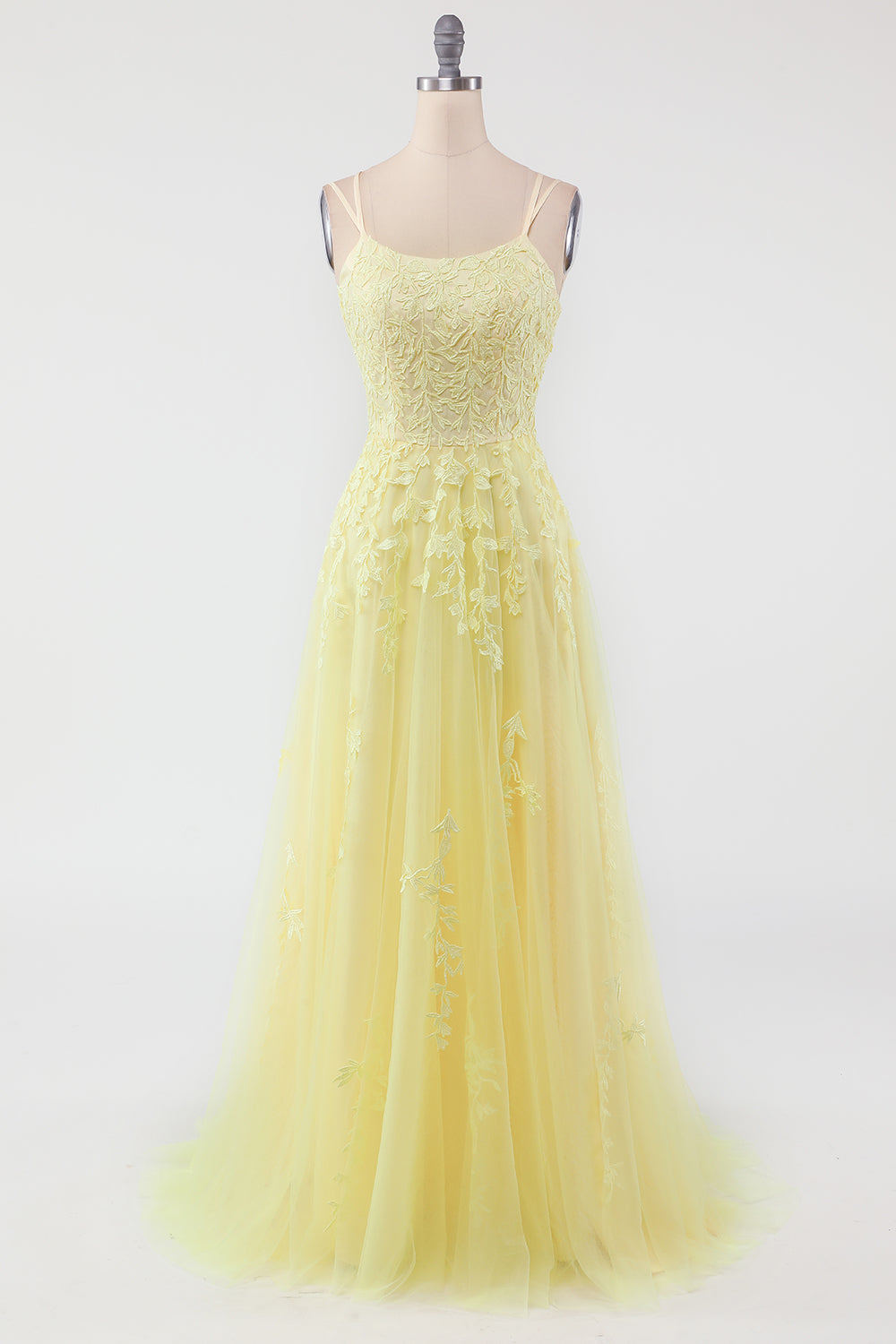 Victoria tule gala maxi jurk met prachtige applicaties. De ultieme elegante dames avondkleding.
