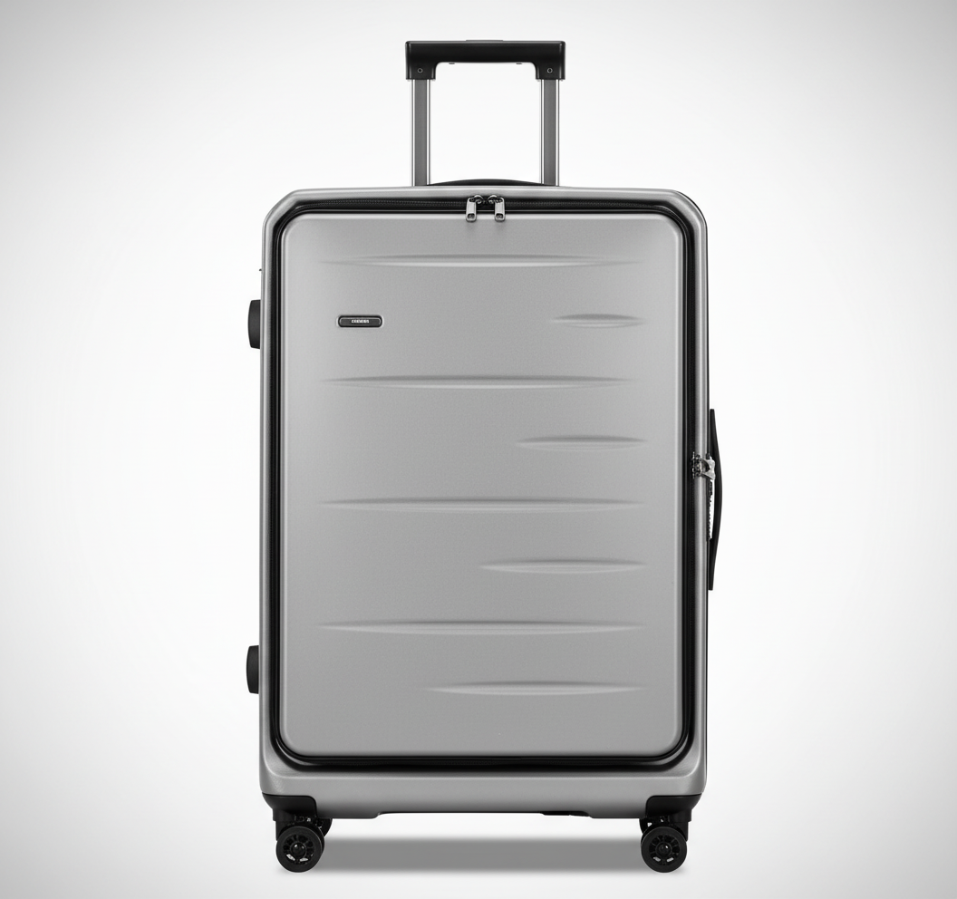 Stijlvolle zwarte Skycase kofferset; unisex design voor elke reis. Comfortabele, duurzame bagage voor vakantie.