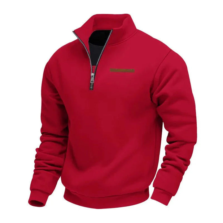 Moderne heren sweater in grijs, ideaal als vrijetijdskleding. Comfortabele gebreide trui met rits.