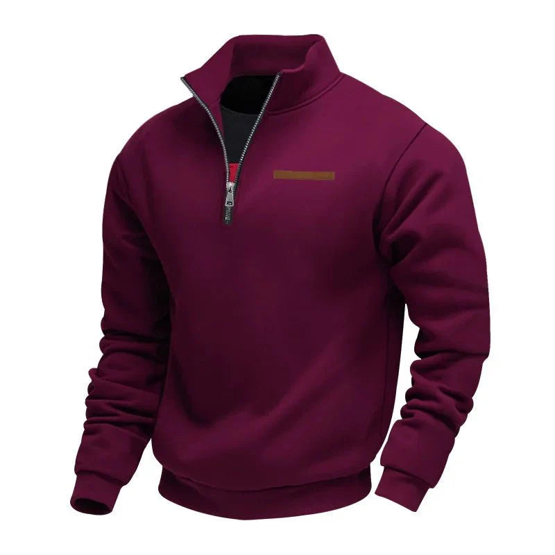 Stijlvolle heren zip trui in marineblauw, perfect voor een casual maar geklede look. Heerlijk warm.