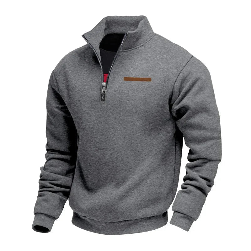 Warme herentrui met ritssluiting, perfect voor gelaagde outfits in de winter en herfst. Comfortabele pasvorm.