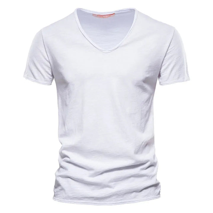 Ultiem comfortabel heren zomer shirt met V-hals, zachte stof voor lange dagen.