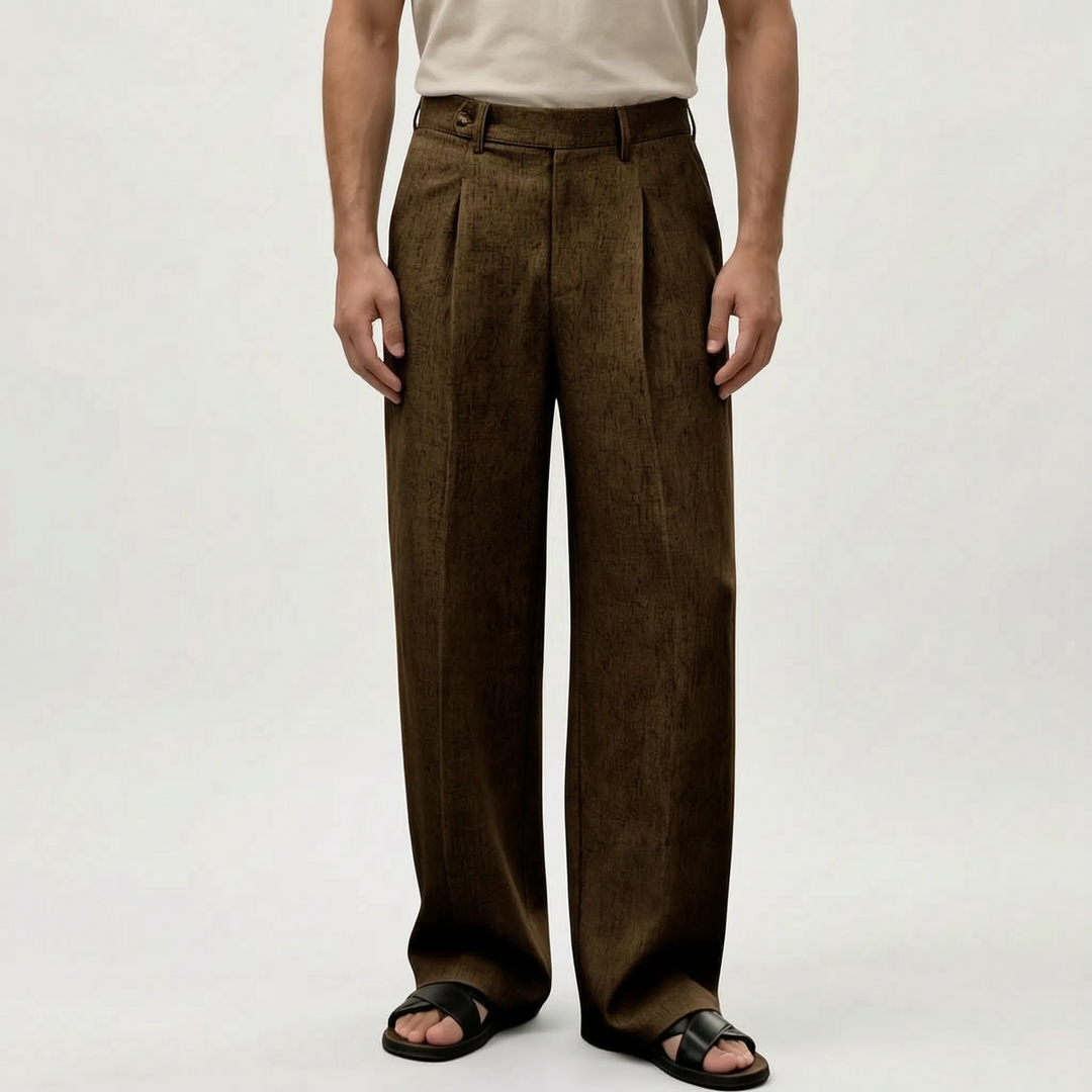 Lichtgewicht heren pantalon met wijde pijpen, ademend en luchtig voor optimale zomercomfort.