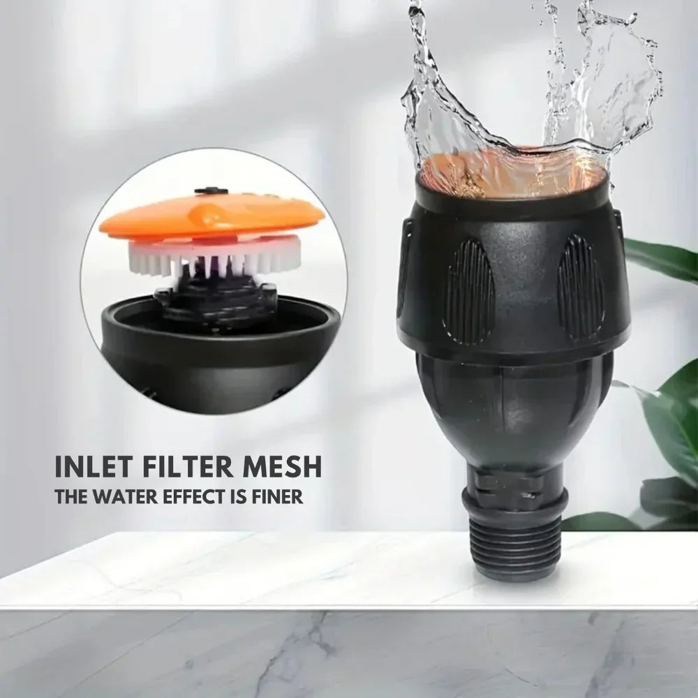 Compact 360° RVS tuinsproeier irrigatiesysteem met verstelbaar statief voor efficiënte tuinbewatering.