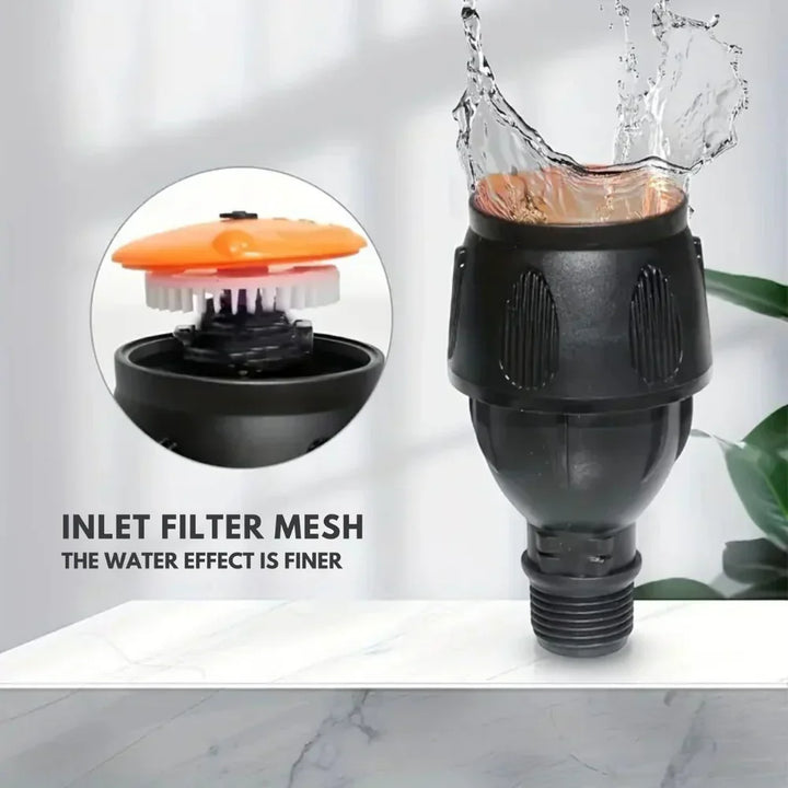 Compact 360° RVS tuinsproeier irrigatiesysteem met verstelbaar statief voor efficiënte tuinbewatering.