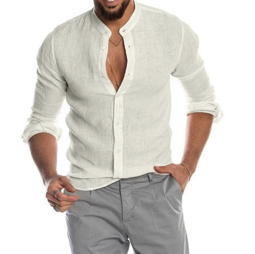 Casual heren blouse, ideaal voor vrijetijd en ontspanning. Ademend en comfortabel zomerhemd.