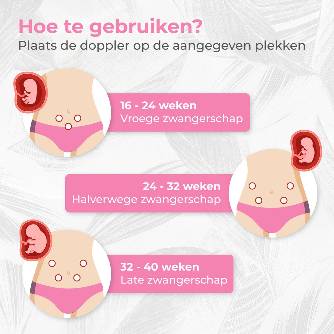 Close-up van LCD scherm van Doppler monitor toont duidelijke baby hartslag en echografie resultaten.