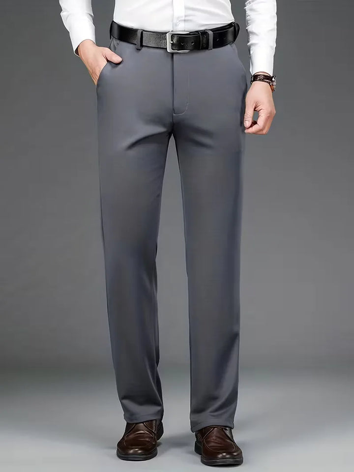 Slimme heren zakelijke broek, rechte pijp, stretch, de perfecte smart casual keuze.