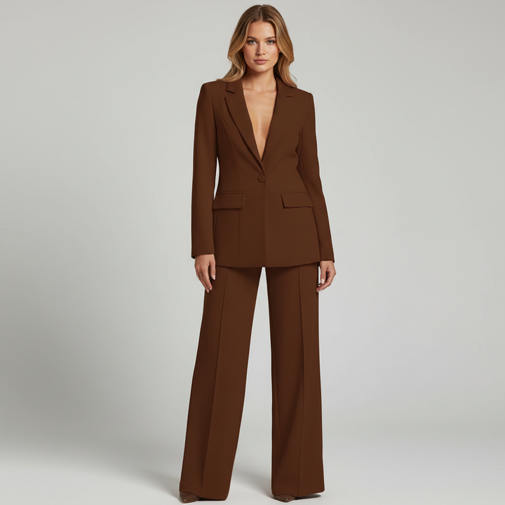 Moderne dames blazer set 'Elena', een compleet pak voor een chique en hedendaagse damesmode look.