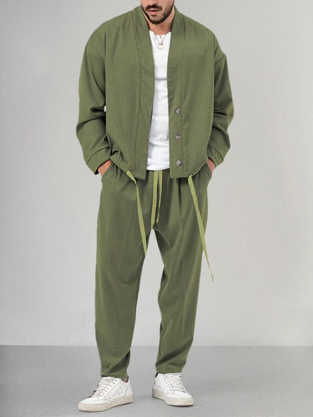 Comfortabele Gabriel heren huispak set, ideaal voor relaxen thuis, inclusief broek en hoodie.
