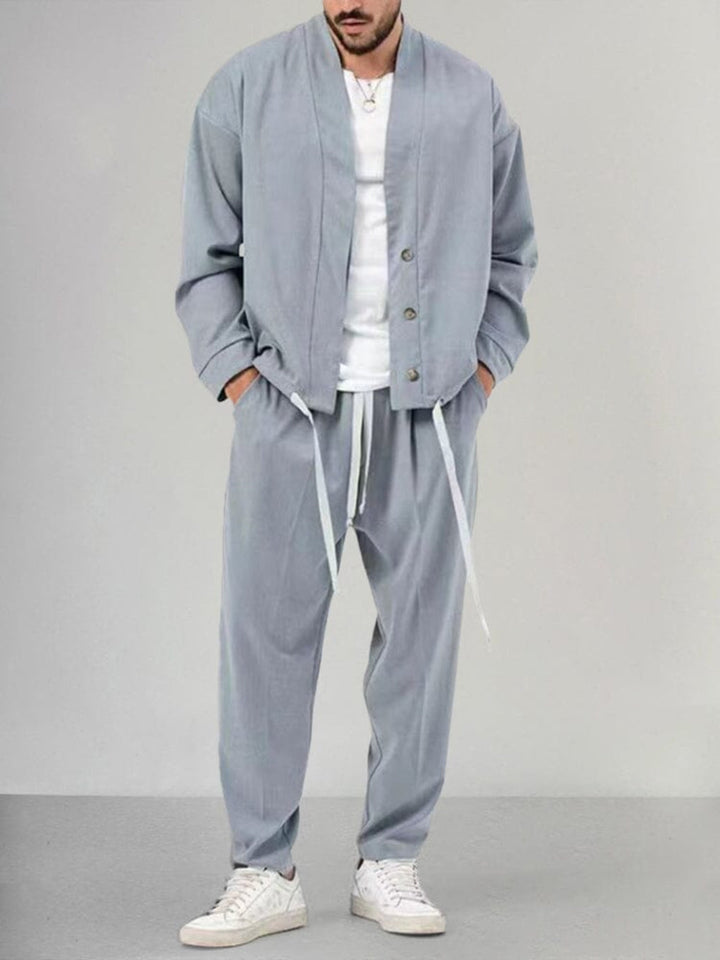 Ideaal heren tweedelig relax set Gabriel, perfecte comfortkleding voor ontspannen avonden.