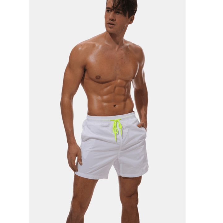 Elastische tailleband sneldrogende heren zwemshorts, comfortabel en sportief. Perfecte zwemkleding.
