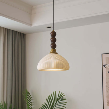 Hanglamp met Glas - Hout & Metaal