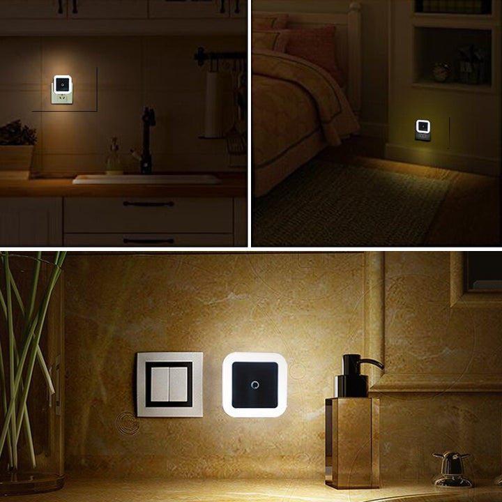 Veilig LED nachtlampje voor kinderkamer met bewegingssensor, zacht sfeerlicht, batterijgevoed.