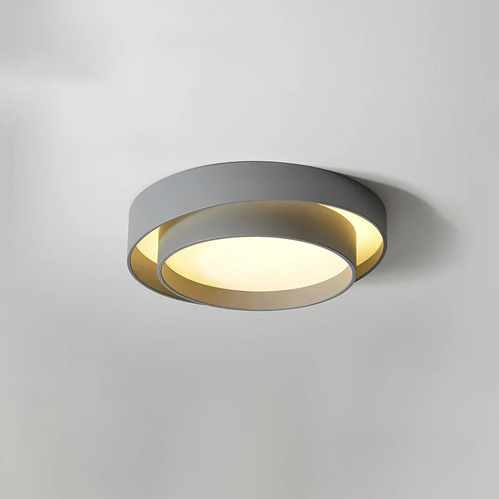Dimbare LED plafondlamp, modern design, geschikt voor slaapkamer en kantoor.