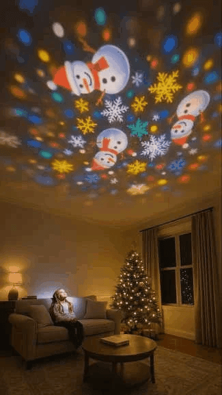 LED sfeerlamp met bewegende sneeuwvlokken, ideaal als kerstverlichting en decoratie voor de feestdagen.