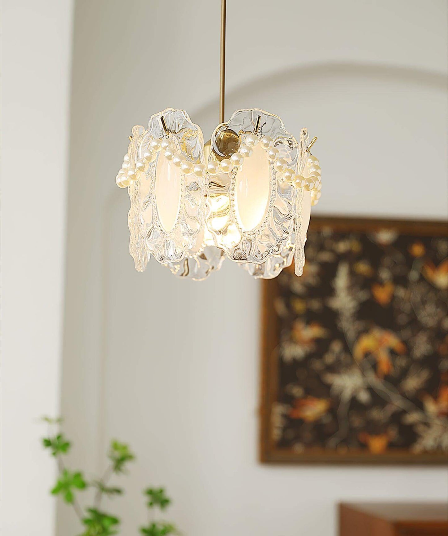 Bloemen Glas Hanglamp - Elegant Design