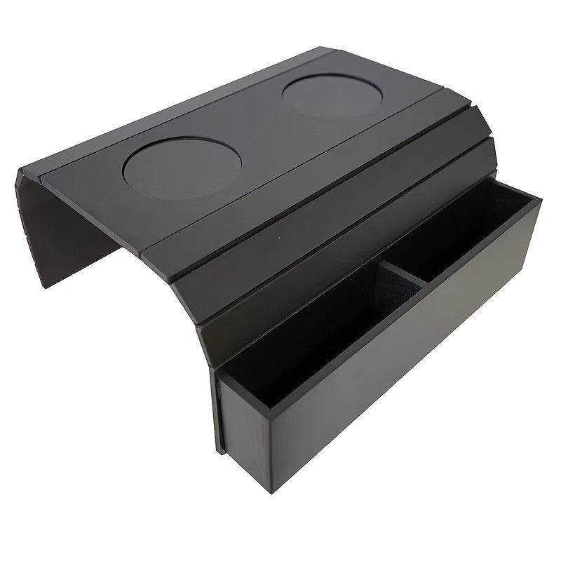 Natuurlijk houten armleuning dienblad, stabiel en stijlvol accessoire voor sofa, perfect voor kleine ruimtes.