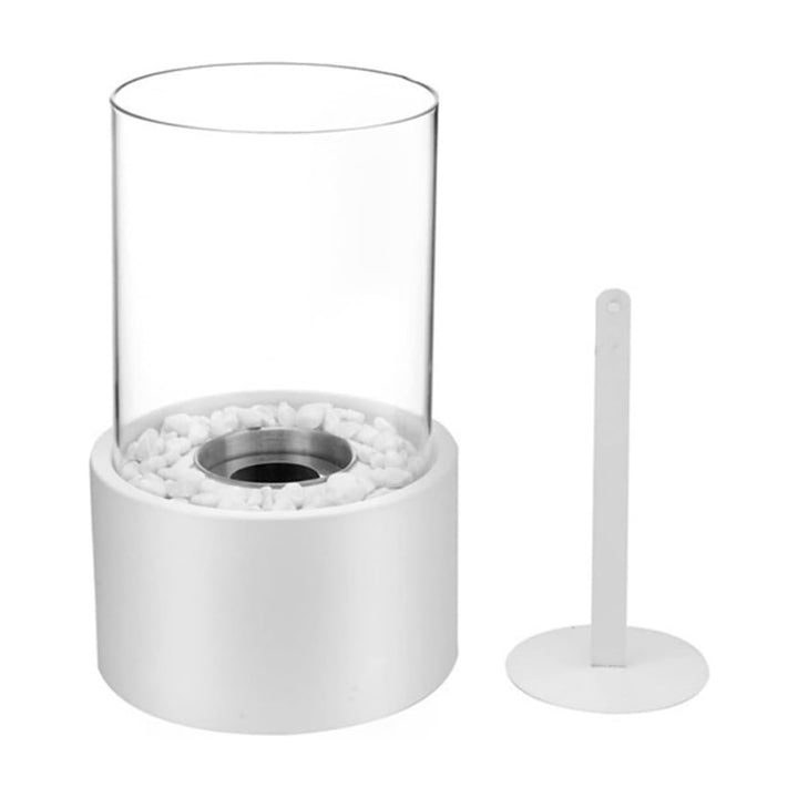 Decoratieve Lumora olielamp van metaal en glas, open vlam, perfecte sfeerverlichting.