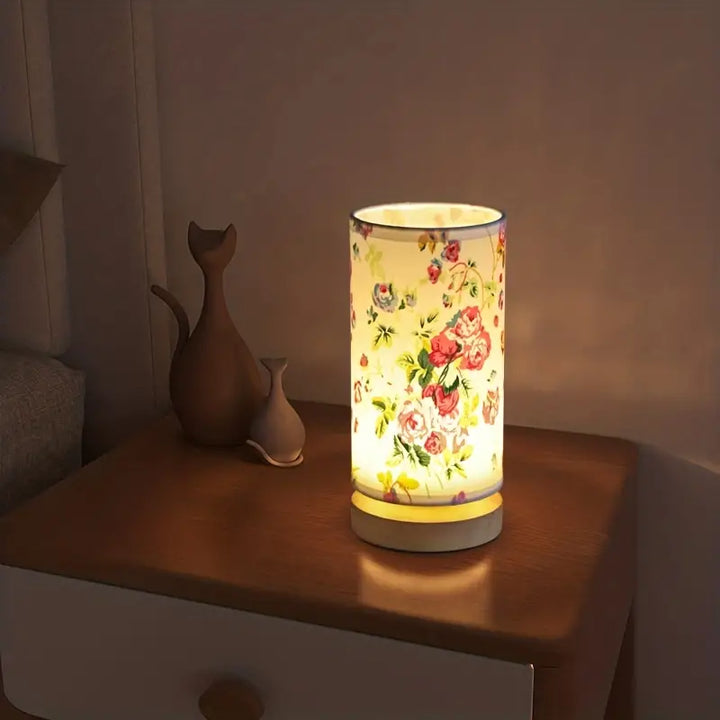 Linnenlook nachtlampje LinoGlow met warme sfeerverlichting voor slaapkamer, modern design tafellamp.