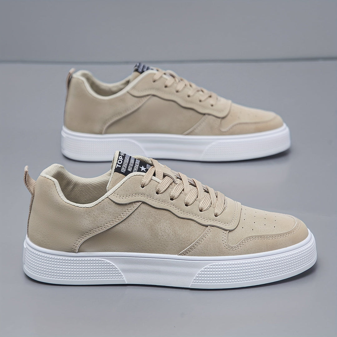 Zwarte heren veterschoenen, casual sneakers met dikke zool, ideaal voor comfortabel dagelijks gebruik.