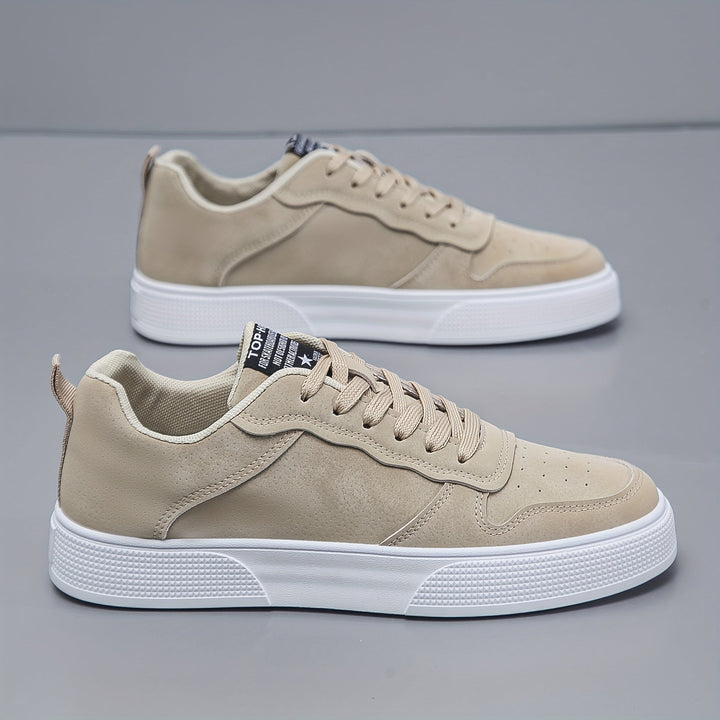 Zwarte heren veterschoenen, casual sneakers met dikke zool, ideaal voor comfortabel dagelijks gebruik.