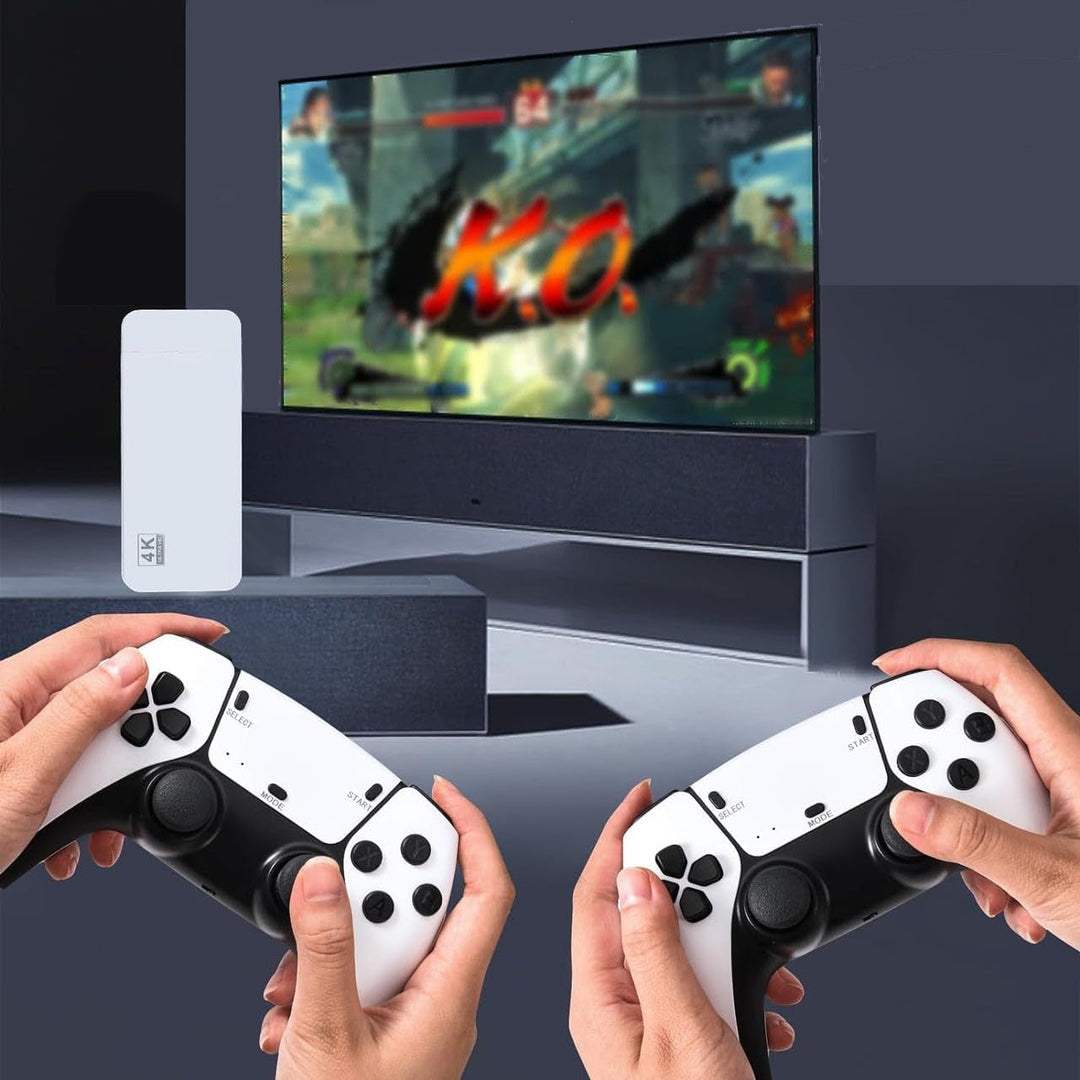 HDMI retro gameconsole voor familieplezier; speel 20.000 klassieke spellen met draadloze controllers.