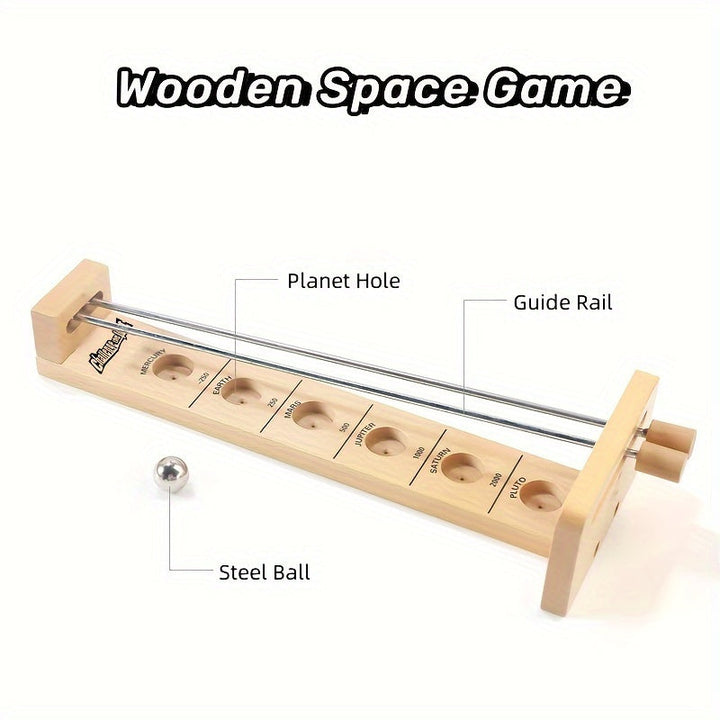 Ideaal cadeau: Houten Stickballspel Ruimte Avontuur. Een duurzaam, leuk familiespel en behendigheidsspeelgoed voor kids.