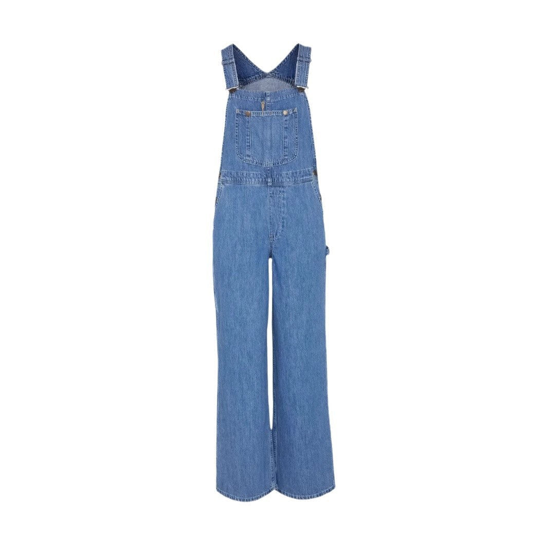 Veelzijdige dames jumpsuit met wijde pijpen en rechte pasvorm, voor een comfortabele en stijlvolle outfit.