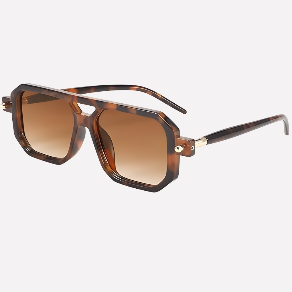 Unisex vintage aviator zonnebril met UV400 bescherming. Stijlvol retro design voor dames en heren.