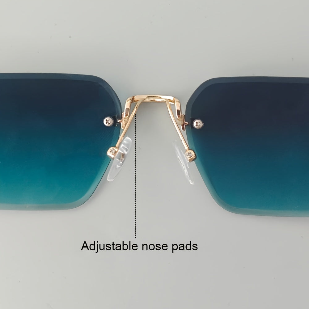 Trendy randloze vierkante herenbril. De nieuwste oogmode, lichtgewicht en modern.