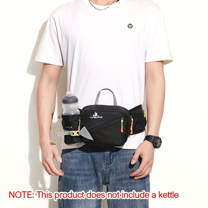 Ruime nylon heuptas voor hardlopen & wandelen. Met meerdere vakken voor telefoon, sleutels & outdoor accessoires.
