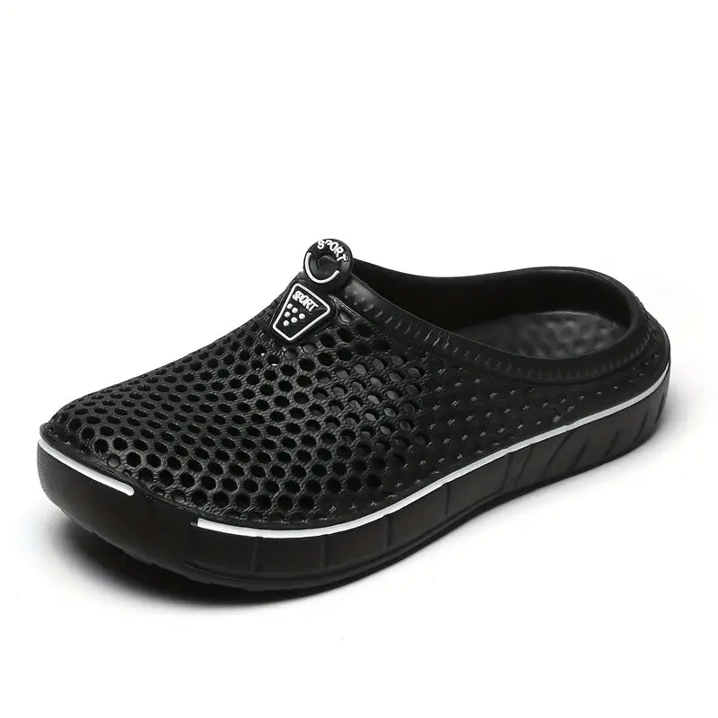 "Ademende herenclogs in sportieve stijl, lichtgewicht en flexibel, ideaal voor actieve dagen en vrije tijd."
