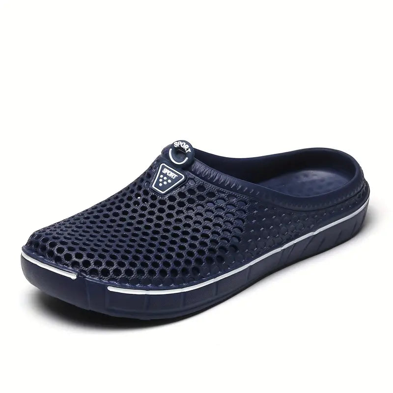 "Ademende herenclogs in sportieve stijl, lichtgewicht en flexibel, ideaal voor actieve dagen en vrije tijd."