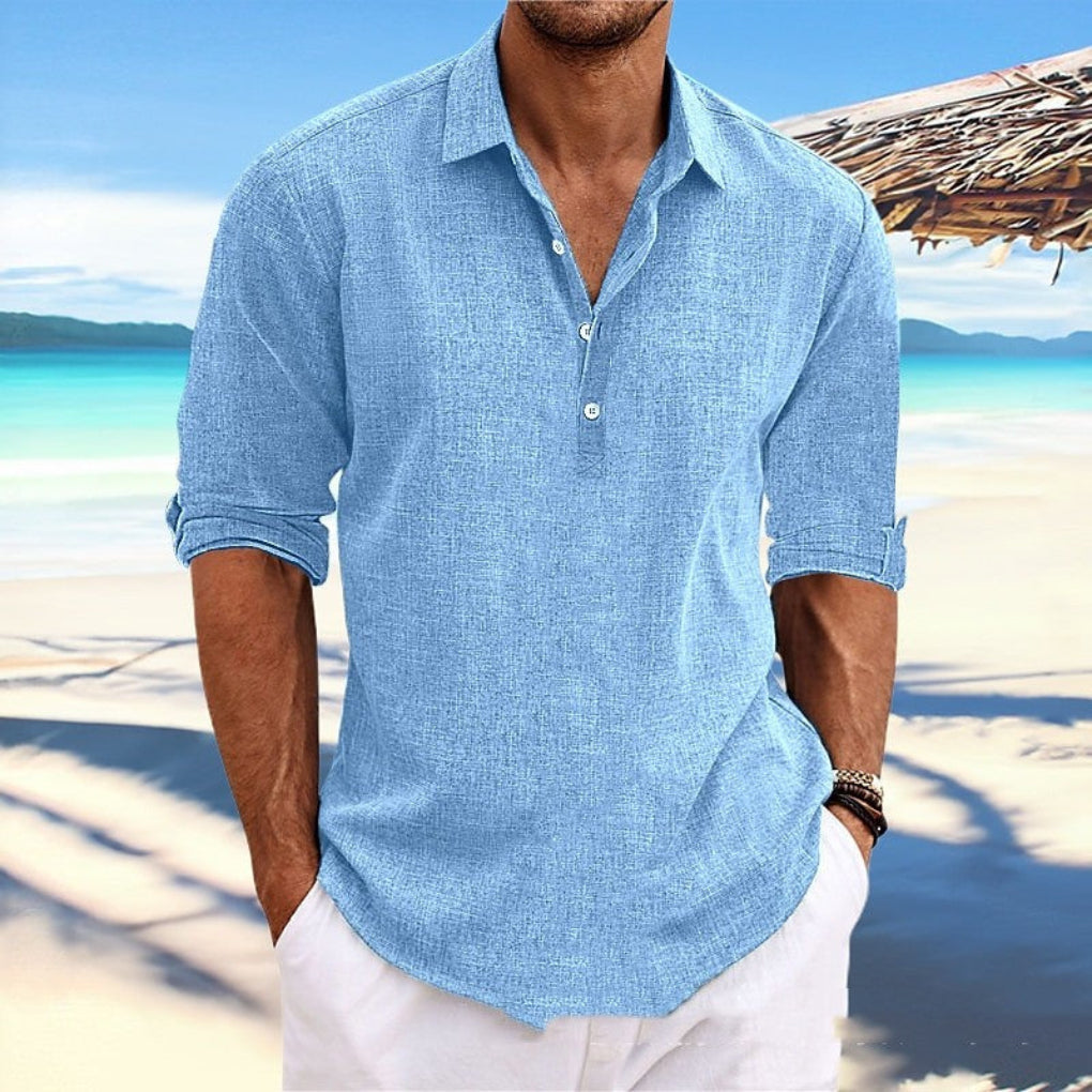 Veelzijdig heren overhemd met lange mouwen, casual stijl, comfortabel en modern, een must-have voor herenkleding.