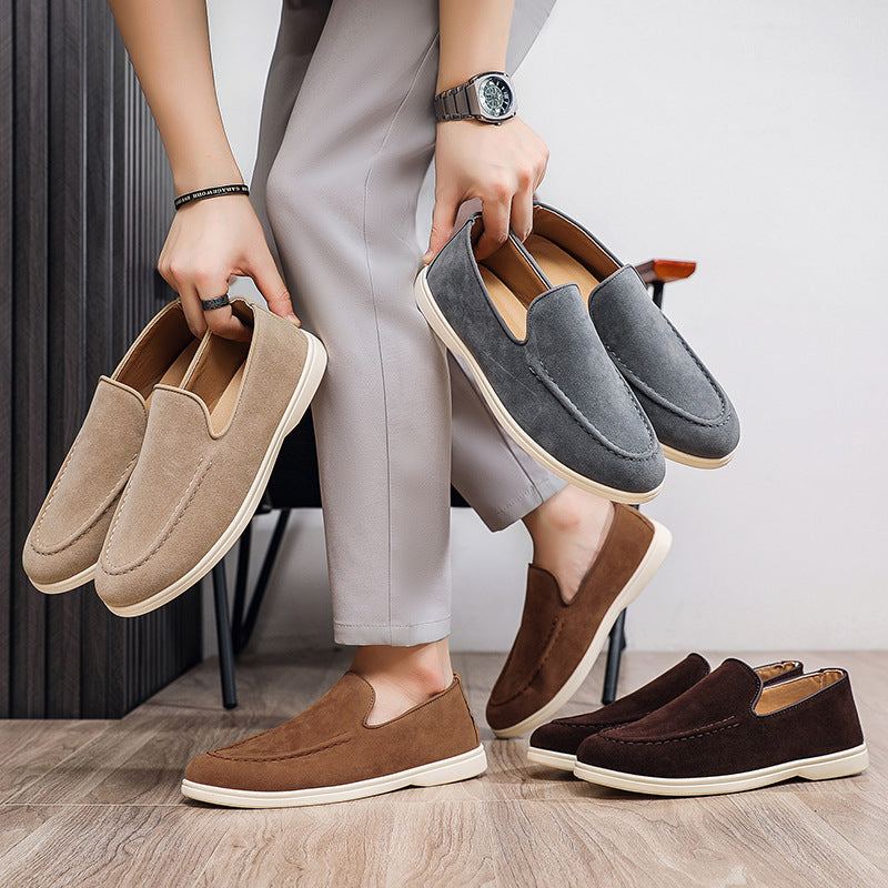 Stijlvolle bruine casual heren instappers, comfortabele slip-on schoenen voor een ontspannen look, geschikt voor dagelijks gebruik.