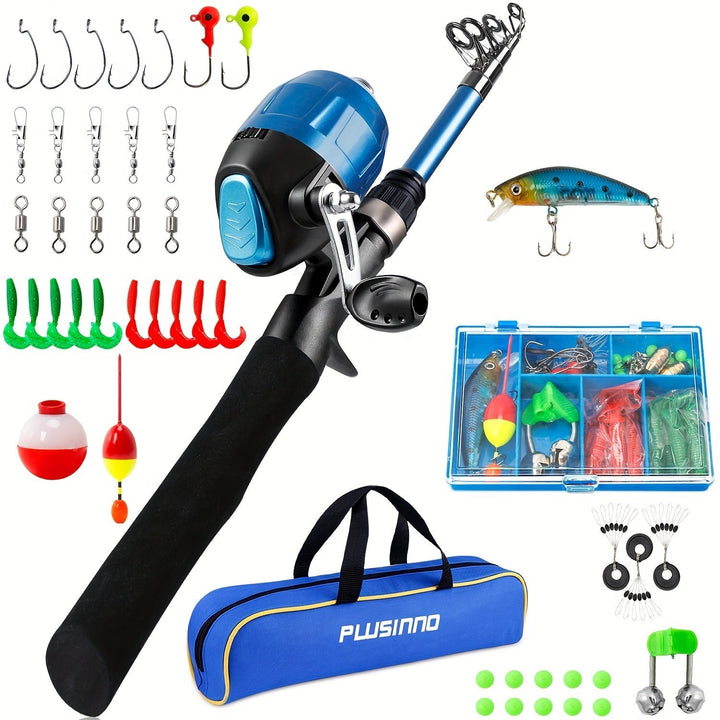 Duurzame carbonfiber telescopische vishengelset met spinreel, lichtgewicht, perfect voor outdoor vissen.