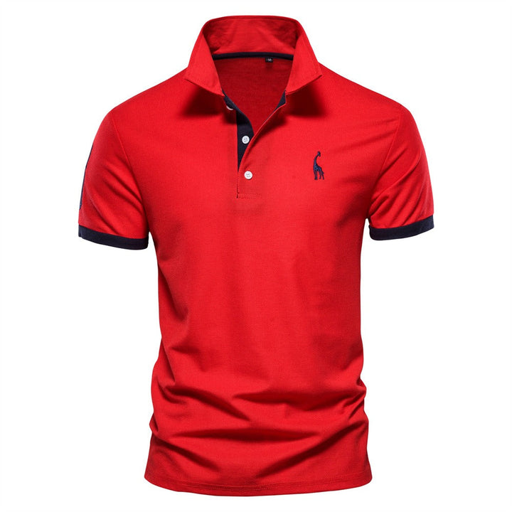 Elegant heren poloshirt met klassieke kraag, korte mouwen. Comfortabele en stijlvolle kleding voor smart casual outfits.