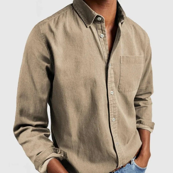 Stijlvol Liam heren overhemd, casual met lange mouwen. Comfortabele pasvorm, moderne herenmode, veelzijdig voor elke gelegenheid.