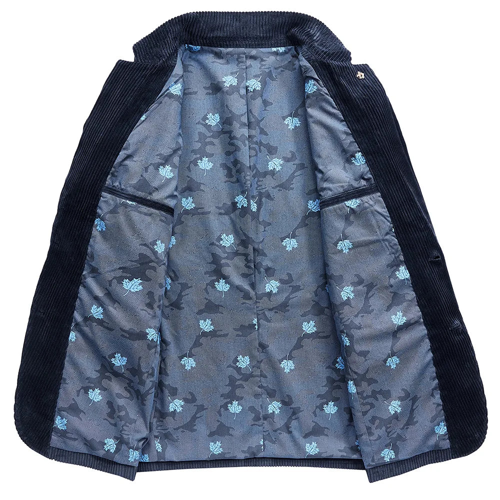 Formele marineblauwe heren blazer met knoopsluiting, elegant en zakelijk. Een tijdloos colbert voor belangrijke afspraken.