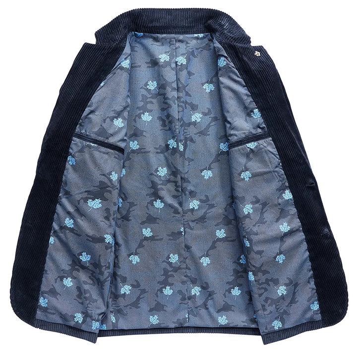 Formele marineblauwe heren blazer met knoopsluiting, elegant en zakelijk. Een tijdloos colbert voor belangrijke afspraken.