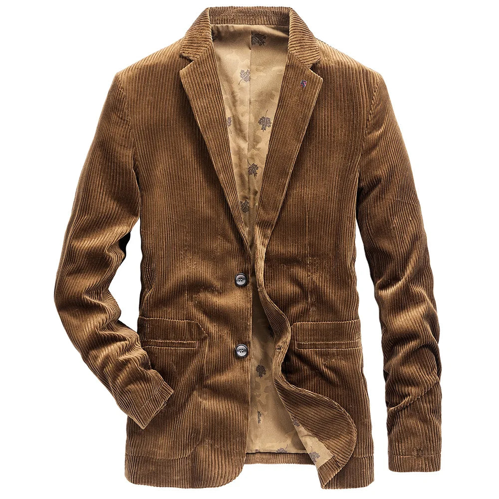 Veelzijdige heren blazer in warme koffiekleur met knoopsluiting. Ideaal voor zowel zakelijk als casual chic. Modieuze herenkleding.