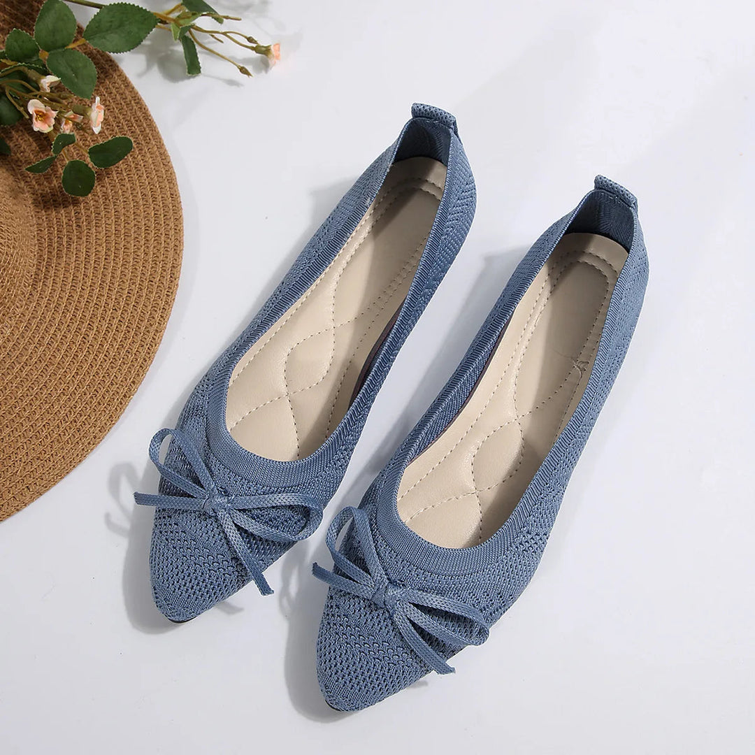 Slanke dames ballerina's met puntige neus en platte zool, een modieus fashion statement voor vrouwen.