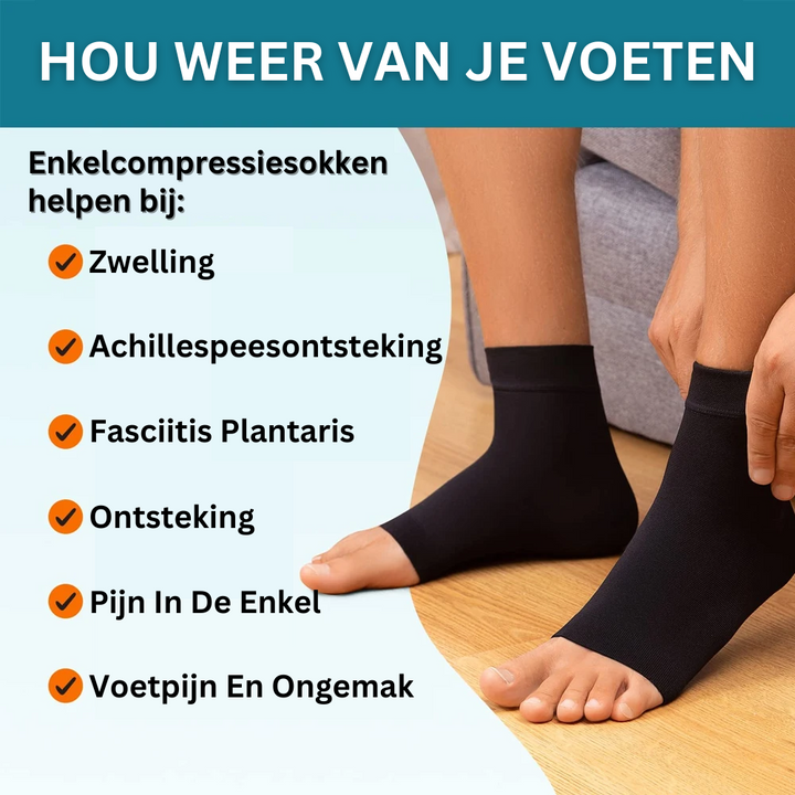 Paar unisex compressiekousen voor dagelijks comfort, ondersteuning van bloedsomloop en vermindering van zwelling.